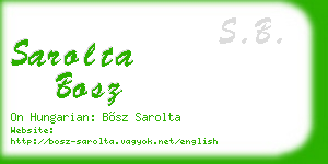 sarolta bosz business card